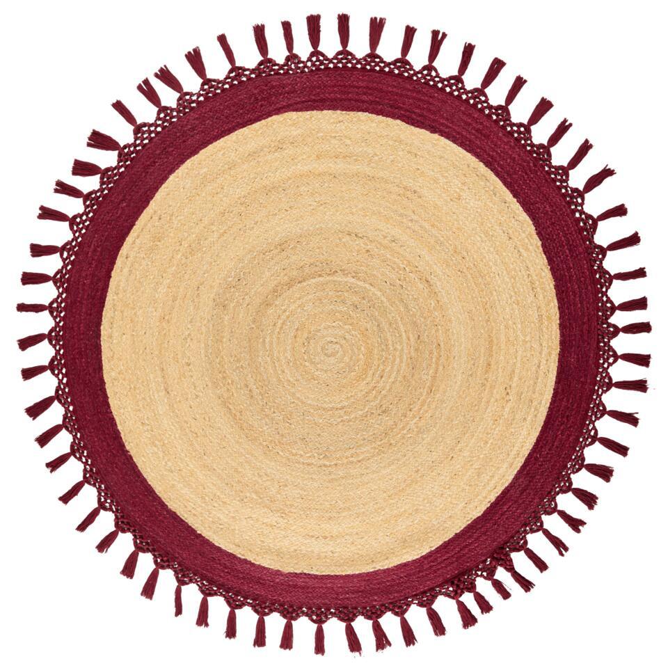  MARTS - Vloerkleed - Donkerrood - 140 Cm - Jute