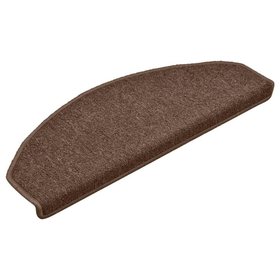  VidaXL - Tapijt Traptrede - Bruin - Polypropyleen - 65 X 24 X 4 Cm - 15 Stuks