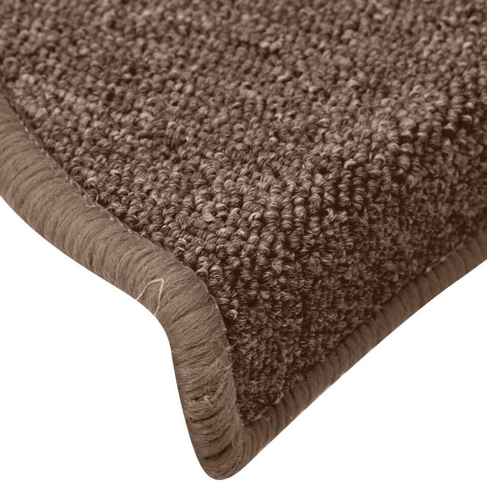  VidaXL - Tapijt Traptrede - Bruin - Polypropyleen - 65 X 24 X 4 Cm - 15 Stuks