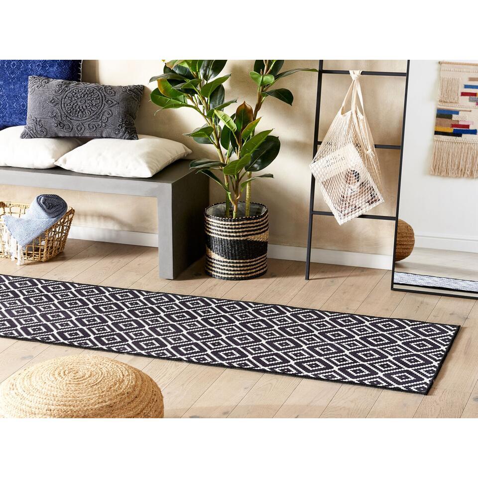  Beliani Loper - KARUNGAL Zwart Polyester 60x200 Cm