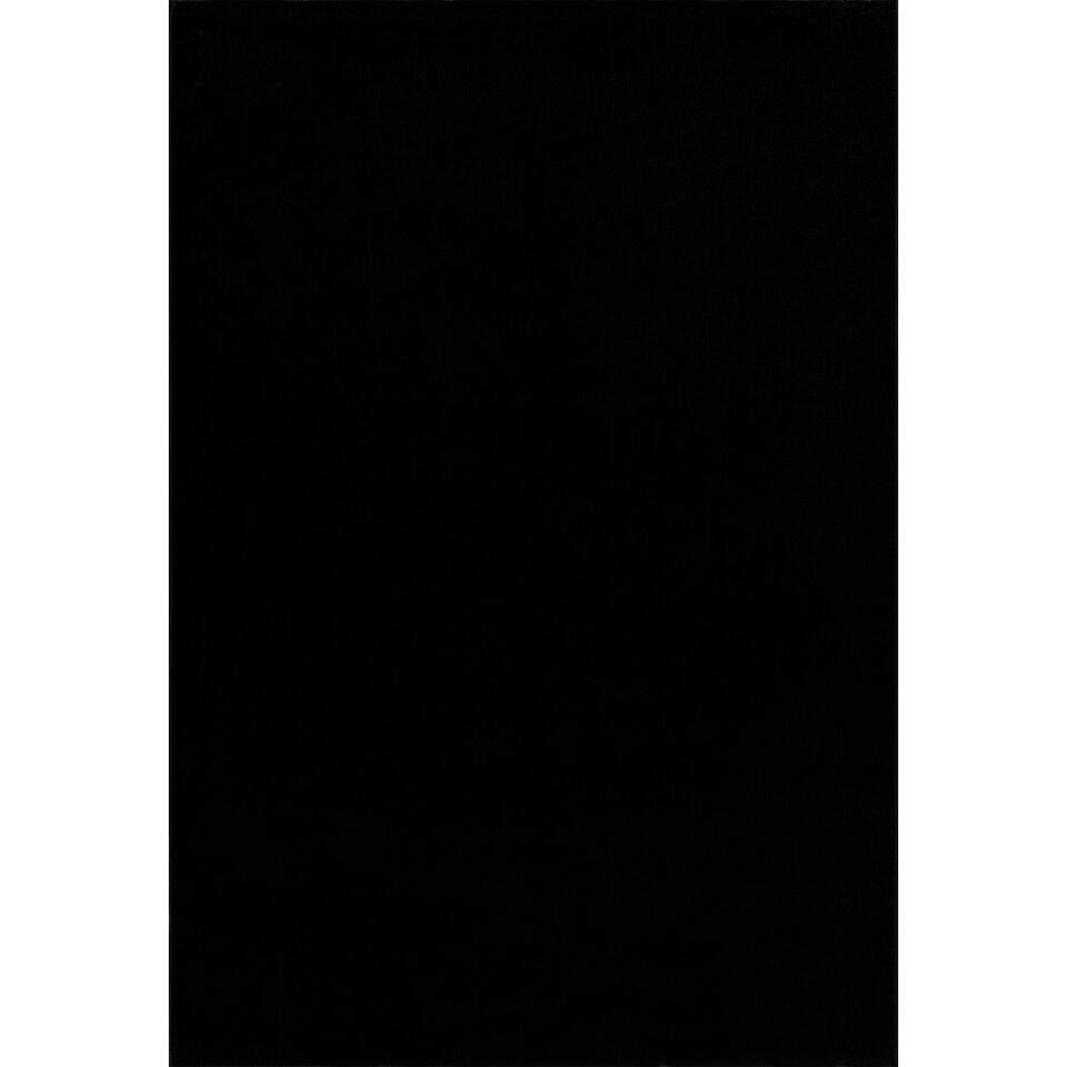  Uni Effen Laagpolig Vloerkleed Modern Zwart - 140x200 CM