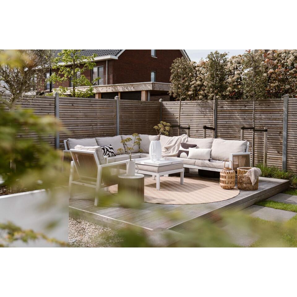  Interieur05 Rond Buitenkleed Jute Naturel Zigzag - 200 X 200 Cm