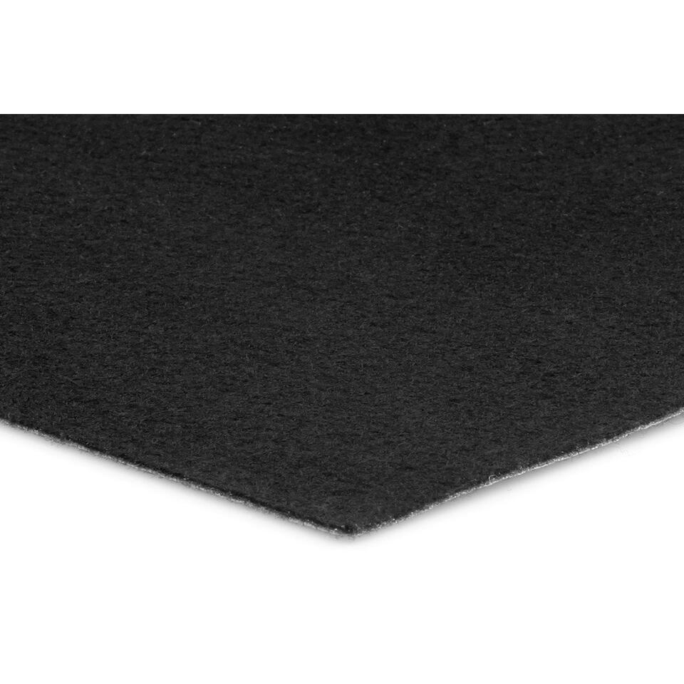  Tapijt Loper Torrance - Breedte 100 Cm - 2 Mm Dik - Zwart