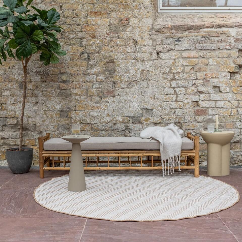 Interieur05 Rond Buitenkleed Jute Naturel Zigzag - 200 X 200 Cm
