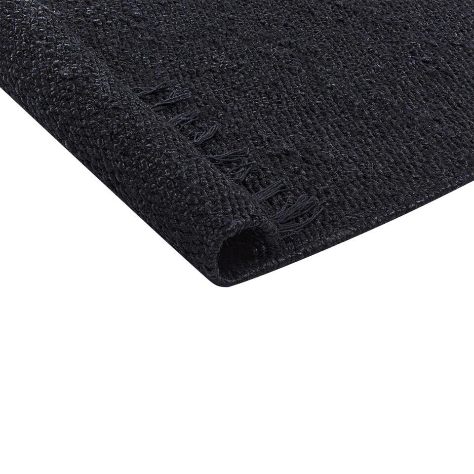  SINANKOY - Loper Tapijt - Zwart - 80 X 300 Cm - Jute