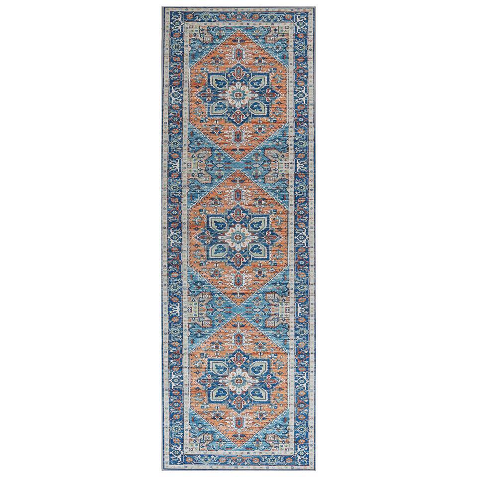  RITAPURAM - Laagpolig Vloerkleed - Blauw - 80 X 240 Cm - Polyester