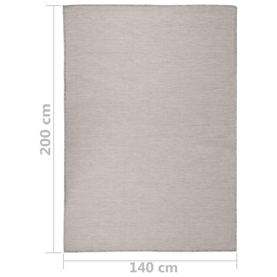  VidaXL - Buitenkleed - Taupe - Kunststof - 140 X 200 Cm