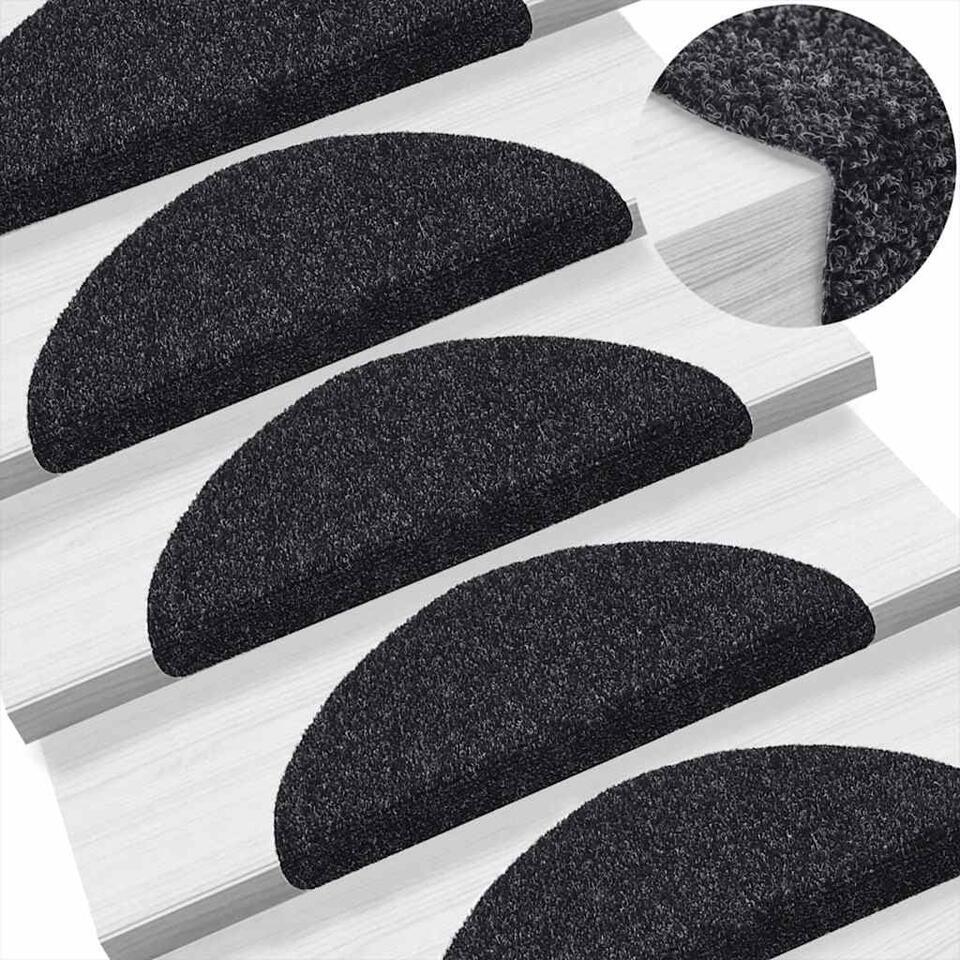  VidaXL - Trapmat - Zwart - Polypropyleen - 56 X 17 X 3 Cm - 5 Stuks