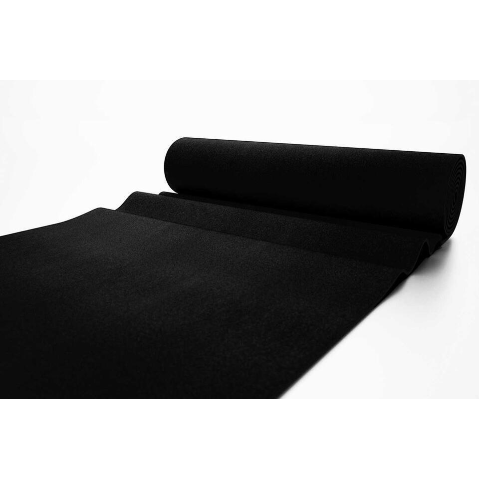  Tapijt Loper Torrance - Breedte 100 Cm - 2 Mm Dik - Zwart