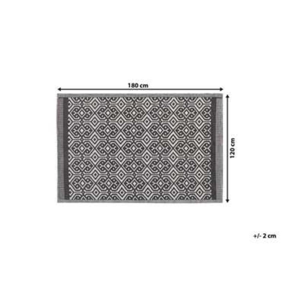  Beliani Outdoortapijt - BARMER Zwart Polypropyleen 120x180 Cm