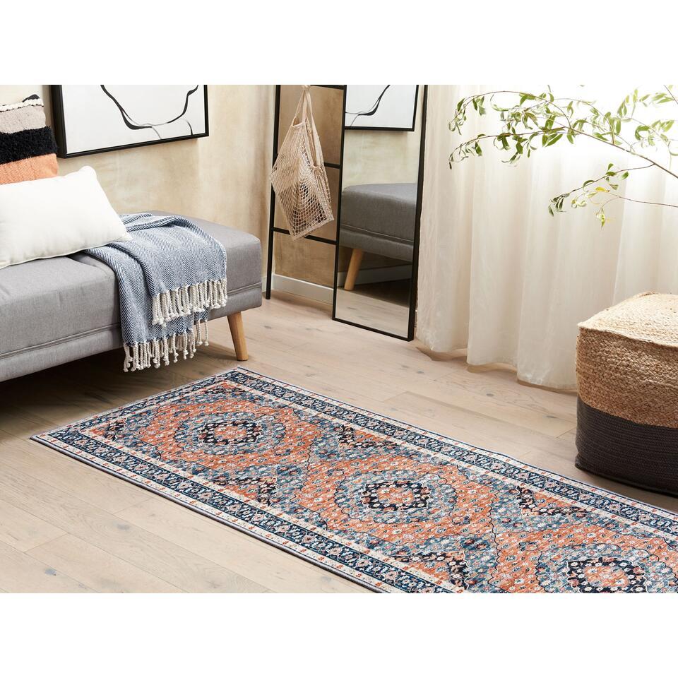  Beliani Loper - MIDALAM Blauw Polyester 70x200 Cm