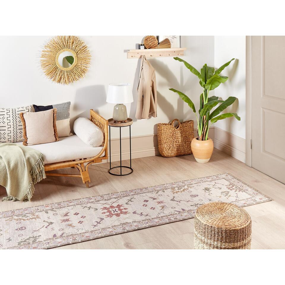  Beliani Loper - YANOBA Beige Katoen 80x300 Cm