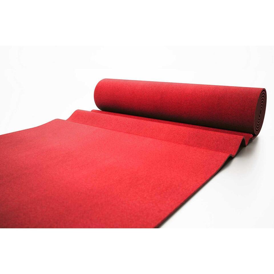 Tapijt Loper Torrance - Breedte 200 Cm - 2 Mm Dik - Rood
